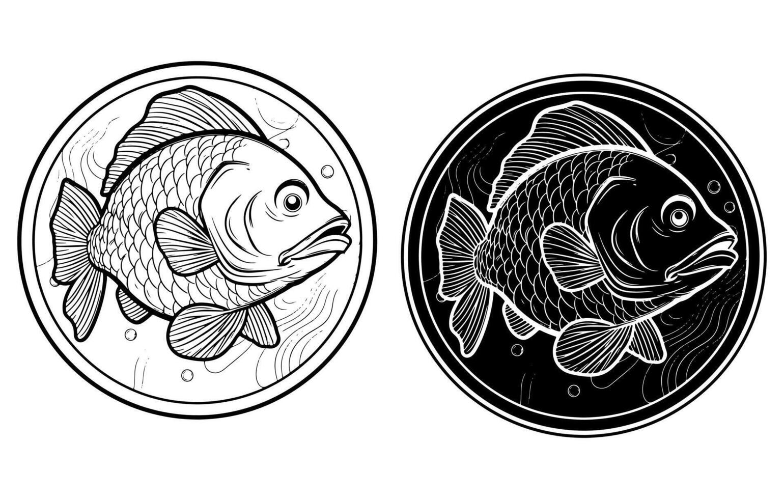 Fish Icon Outline , Fish Icon Vector , Fish Icon illustration, Fish Icon Bundle