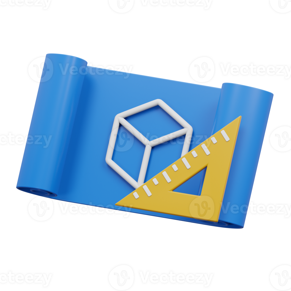 blueprint 3d rendering, transparent backgorund, design and development png