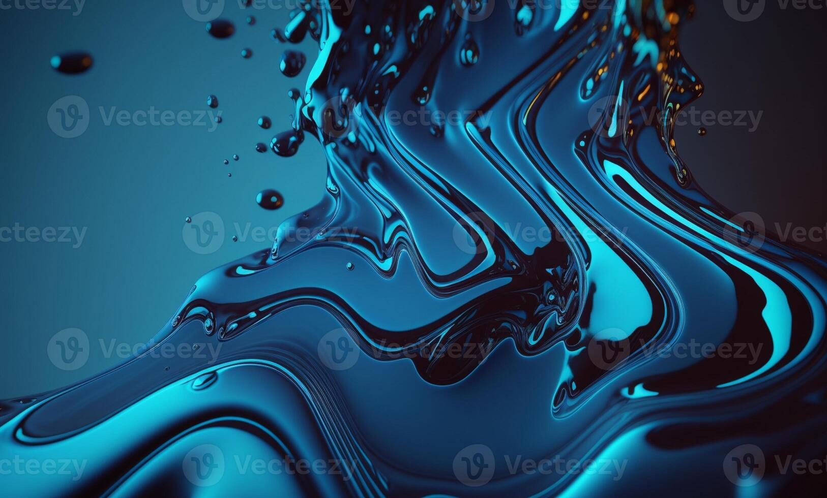 fluid blue paint,wavy blue fluid background, abstract art. photo