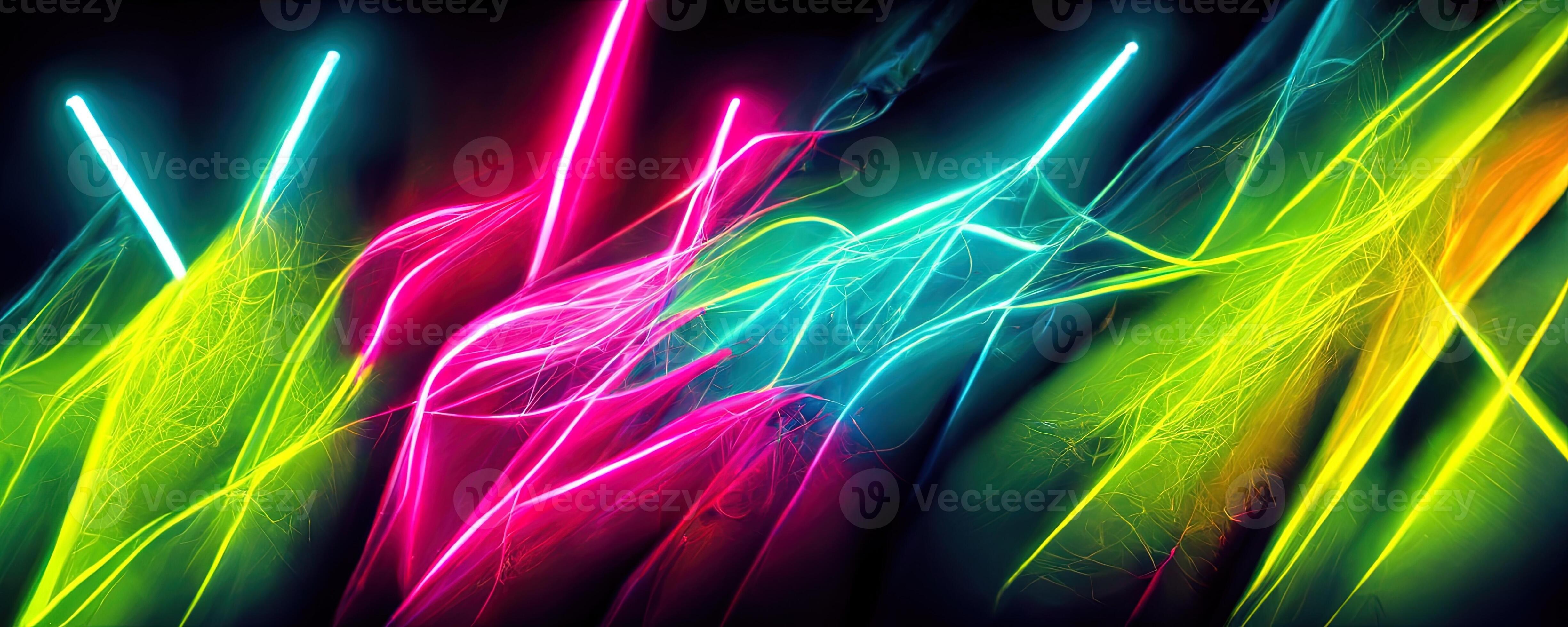 illustration of gaming background abstract, cyberpunk style of gamer  wallpaper, neon glow light of sci-fi. Glowing iridescent neon lights for  both light and dark backgrounds. Generative AI 23486370 Stock Photo at  Vecteezy