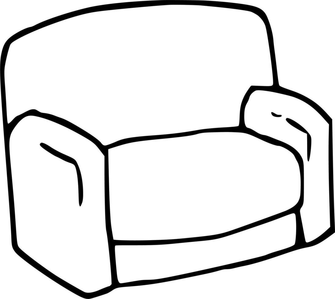 Vector silhouette of sofa on white background