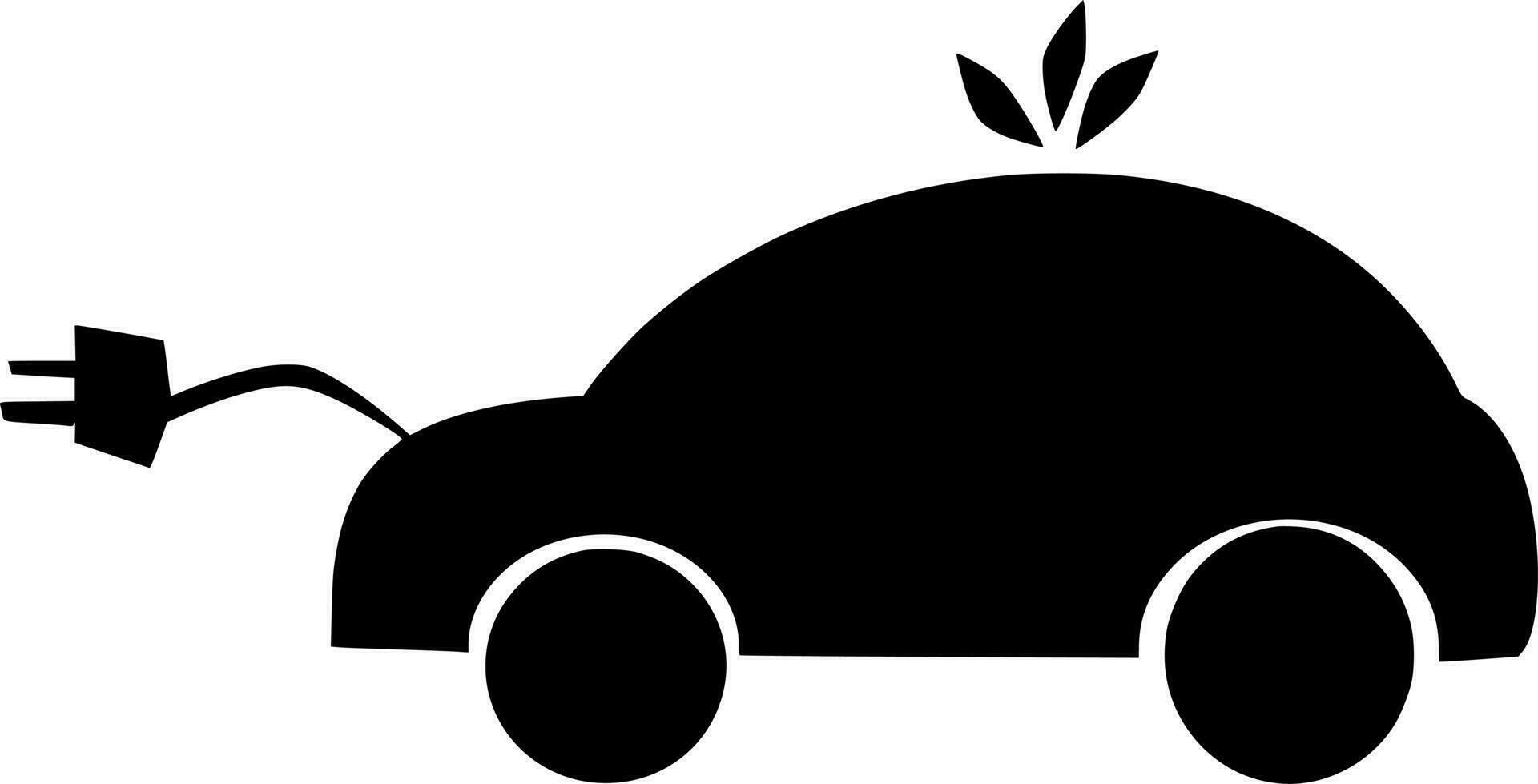 Vector silhouette of car on white background