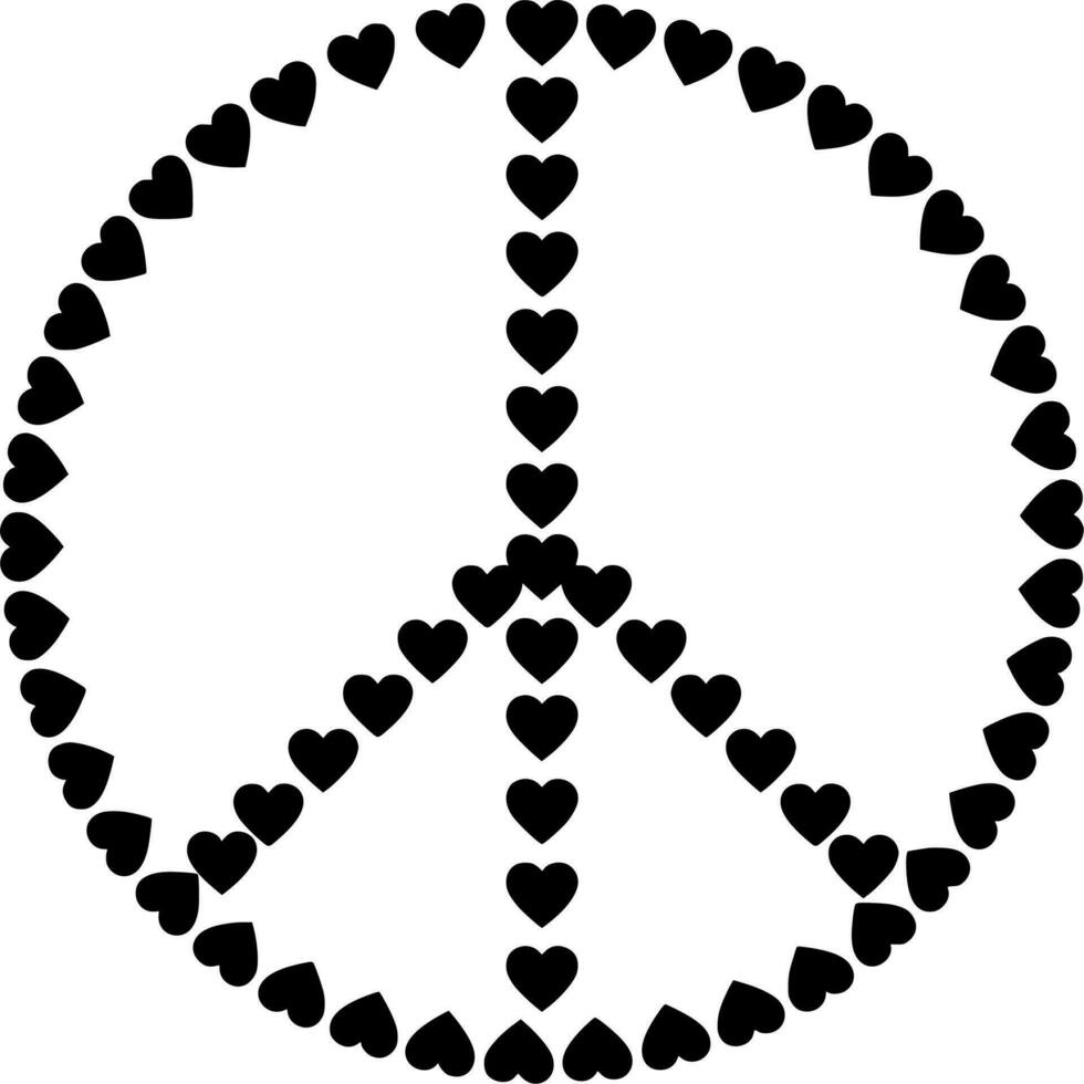 Vector silhouette of peace on white background