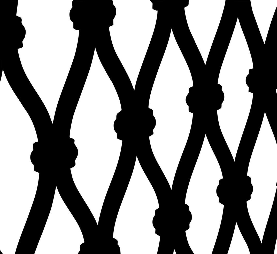 Vector silhouette of fence on white background