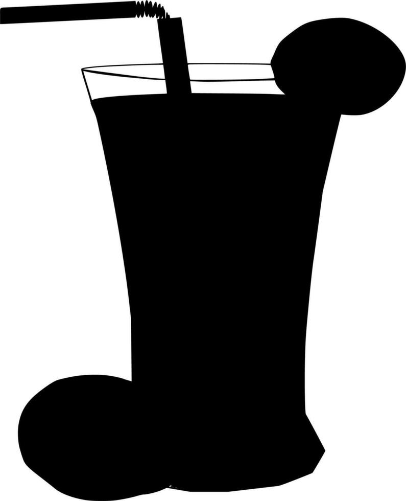 Vector silhouette of juice fruit on white background