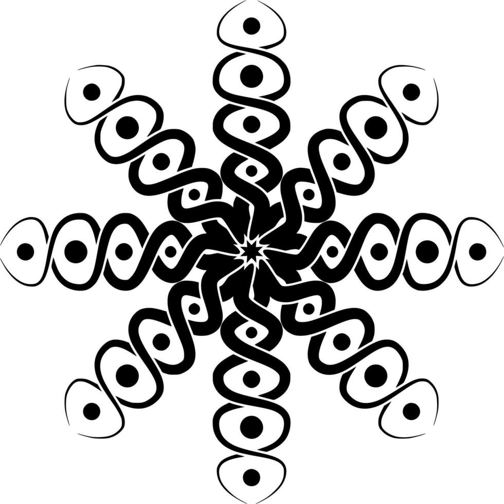 Vector silhouette of ornament on white background