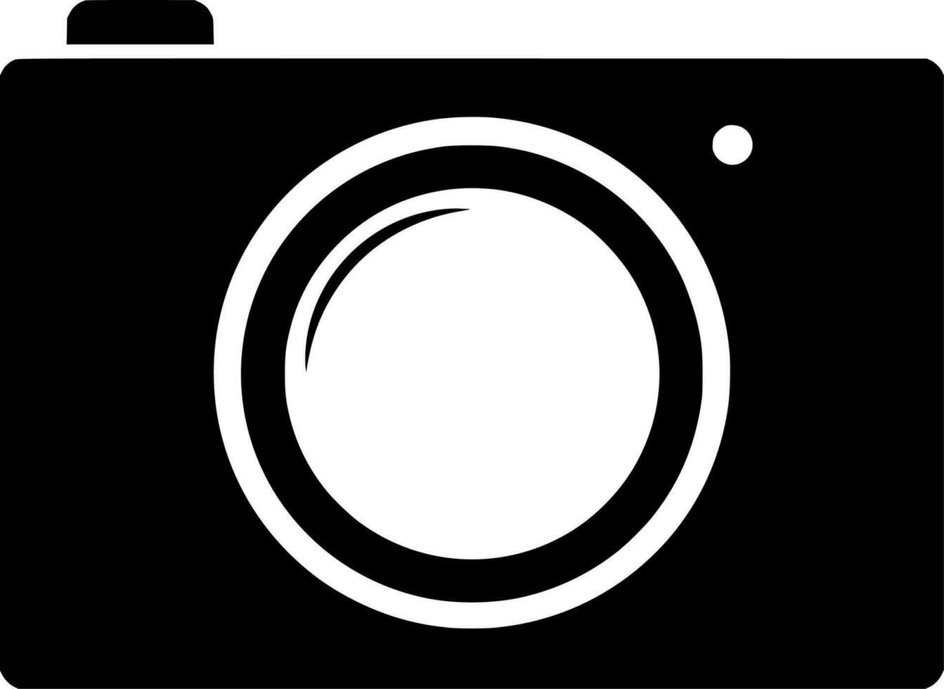 Vector silhouette of camera on white background