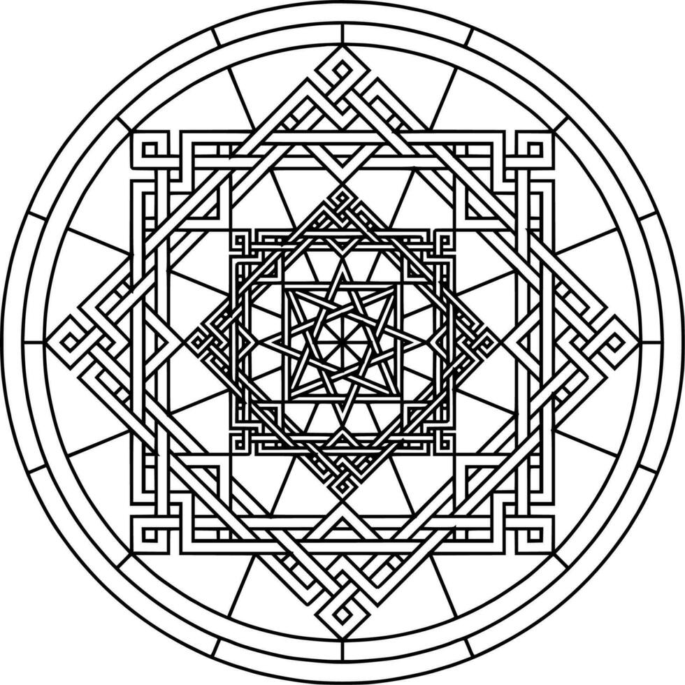 Vector silhouette of ornament on white background