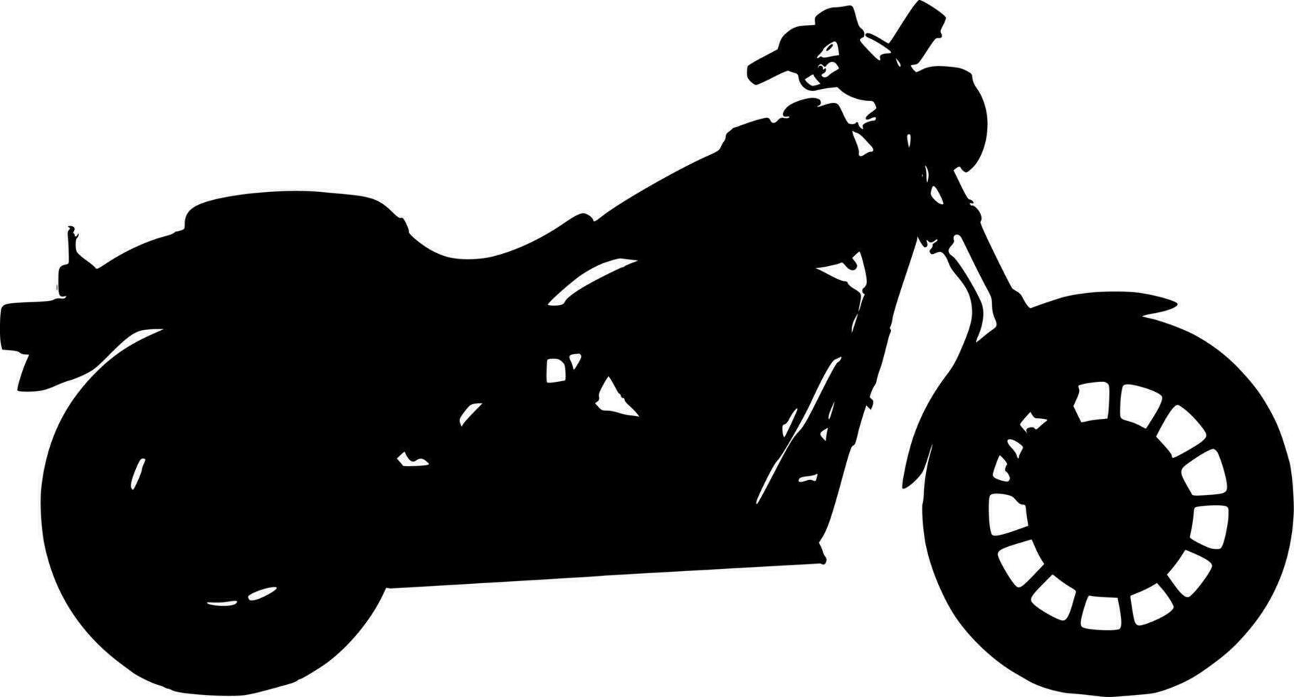 Vector silhouette of motorcycle on white background