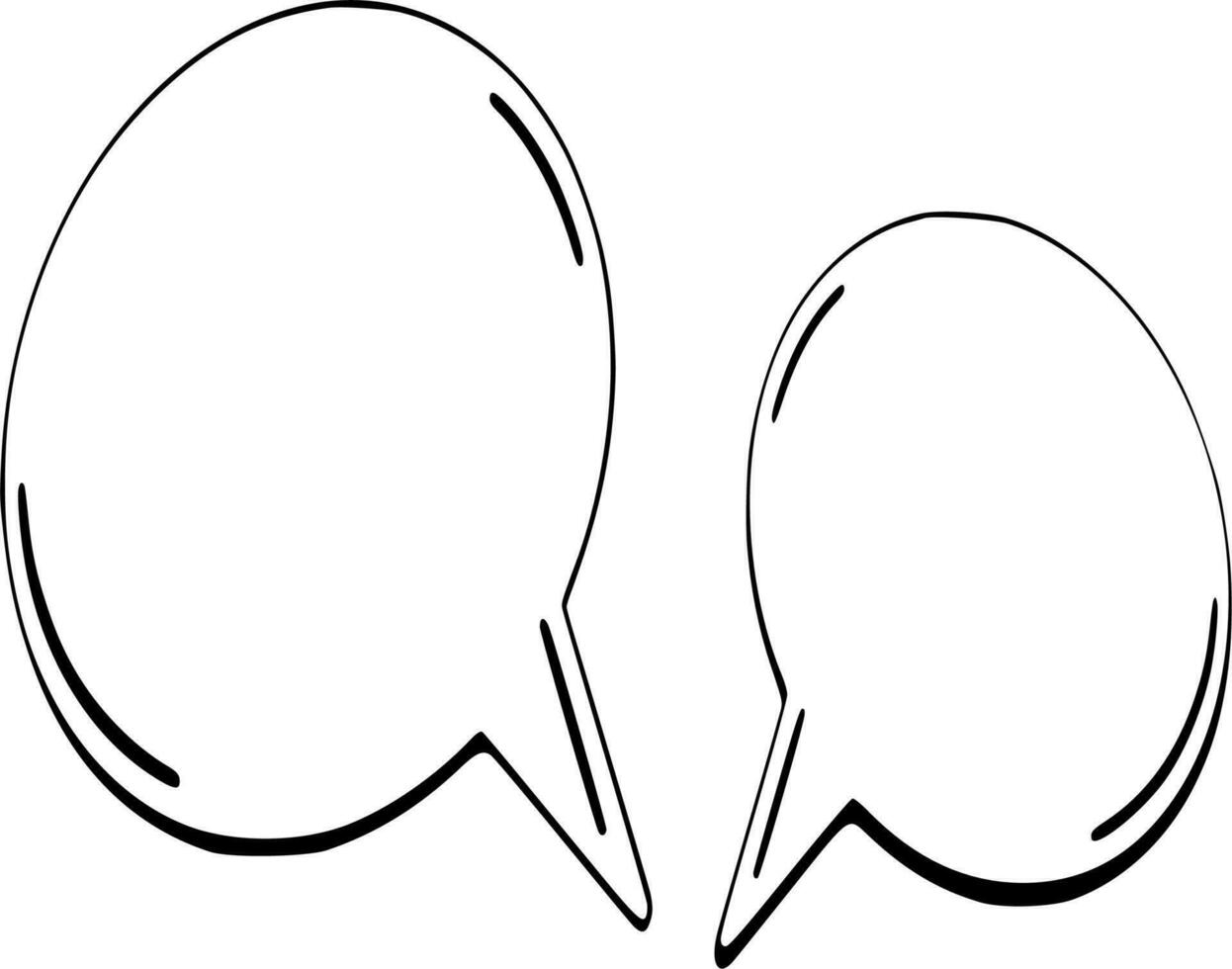 Vector silhouette of text bubble on white background