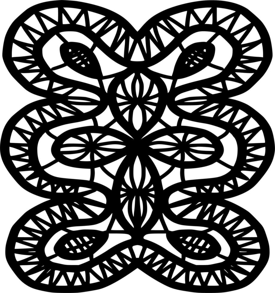 Vector silhouette of ornament on white background