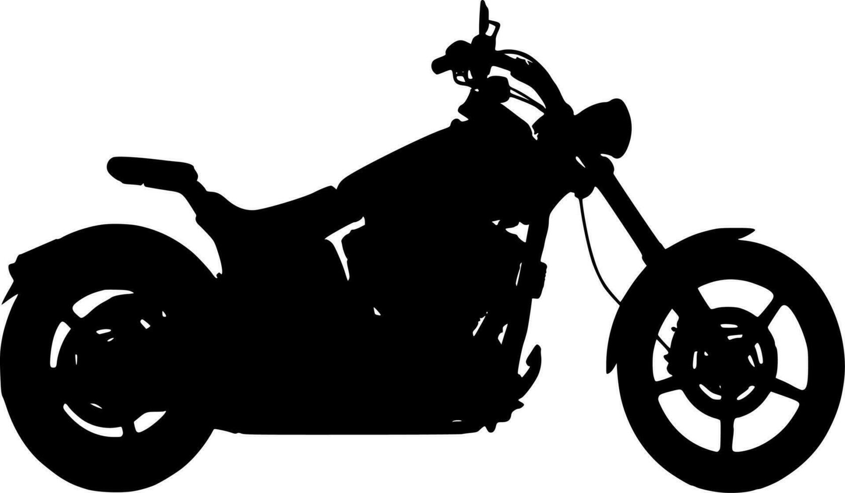 Vector silhouette of motorcycle on white background