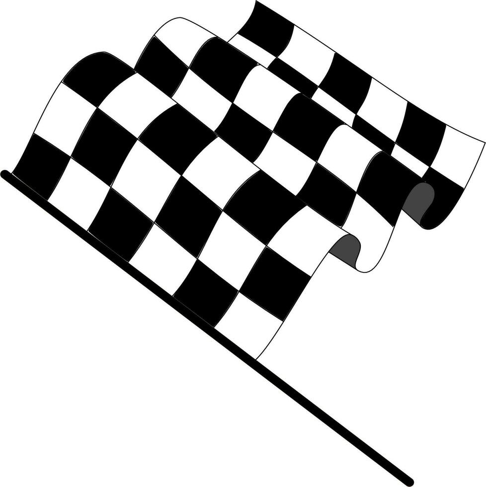 Vector silhouette of racing flag on white background