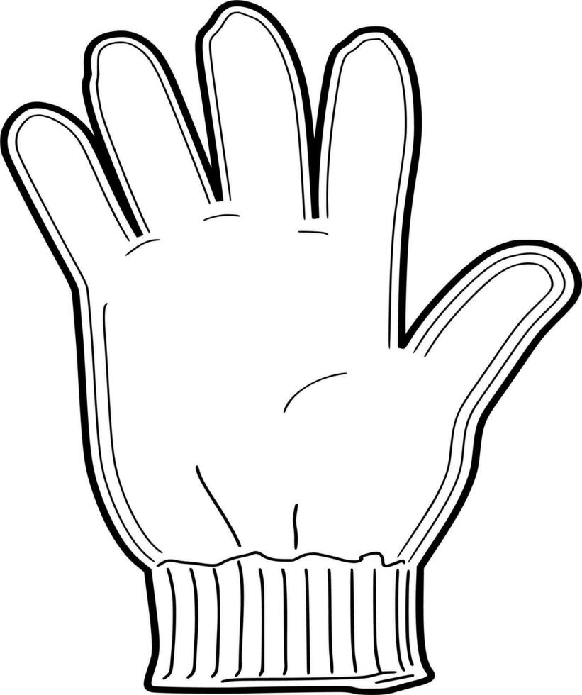 Vector silhouette of winter gloves on white background