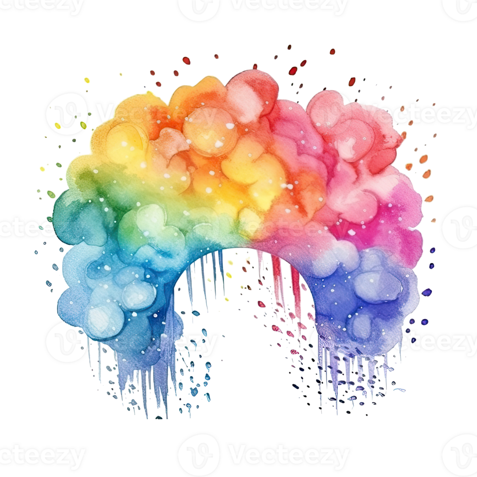 aquarelle arc-en-ciel. illustration ai génératif png