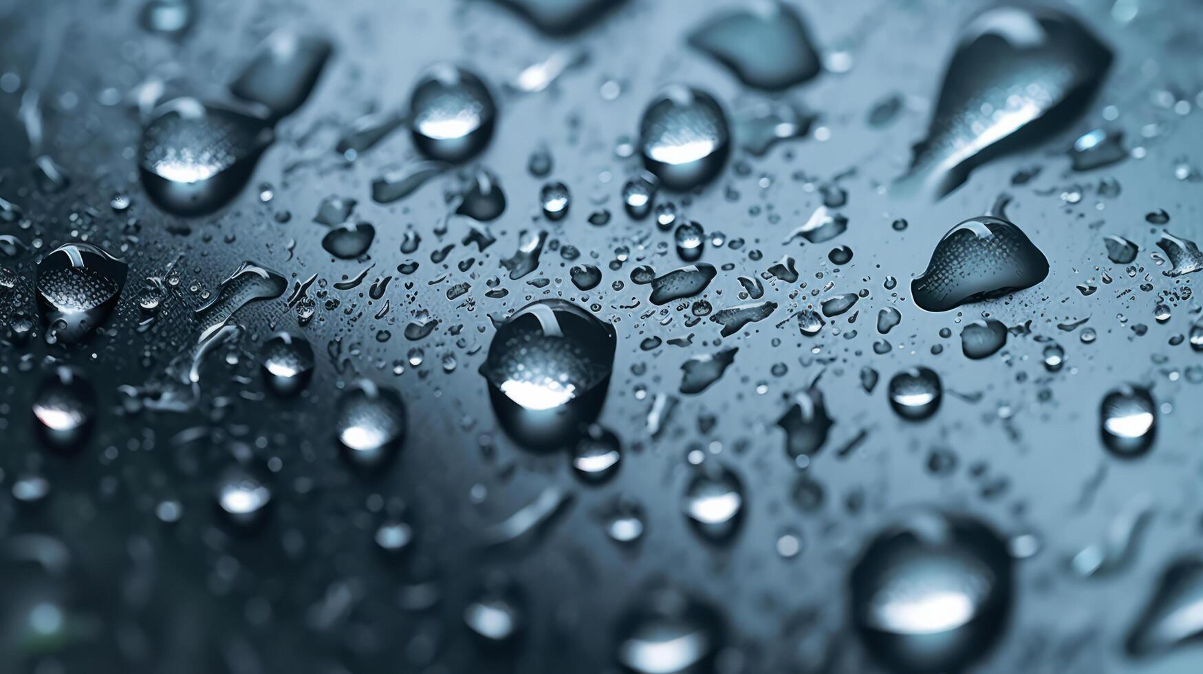 Macro wet glass with water drops. Illustration photo