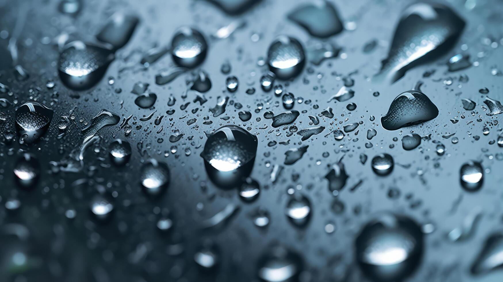 Macro wet glass with water drops. Illustration photo