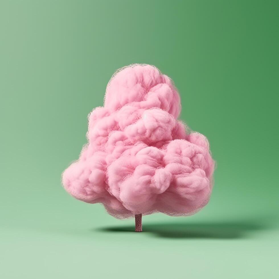 Realistic cloud. Pink and green. Illustration photo