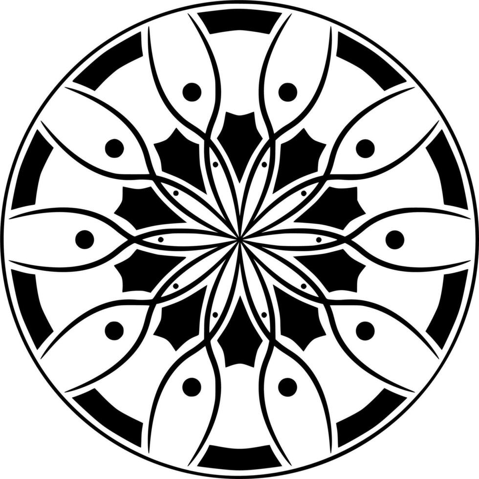 Vector silhouette of ornament on white background
