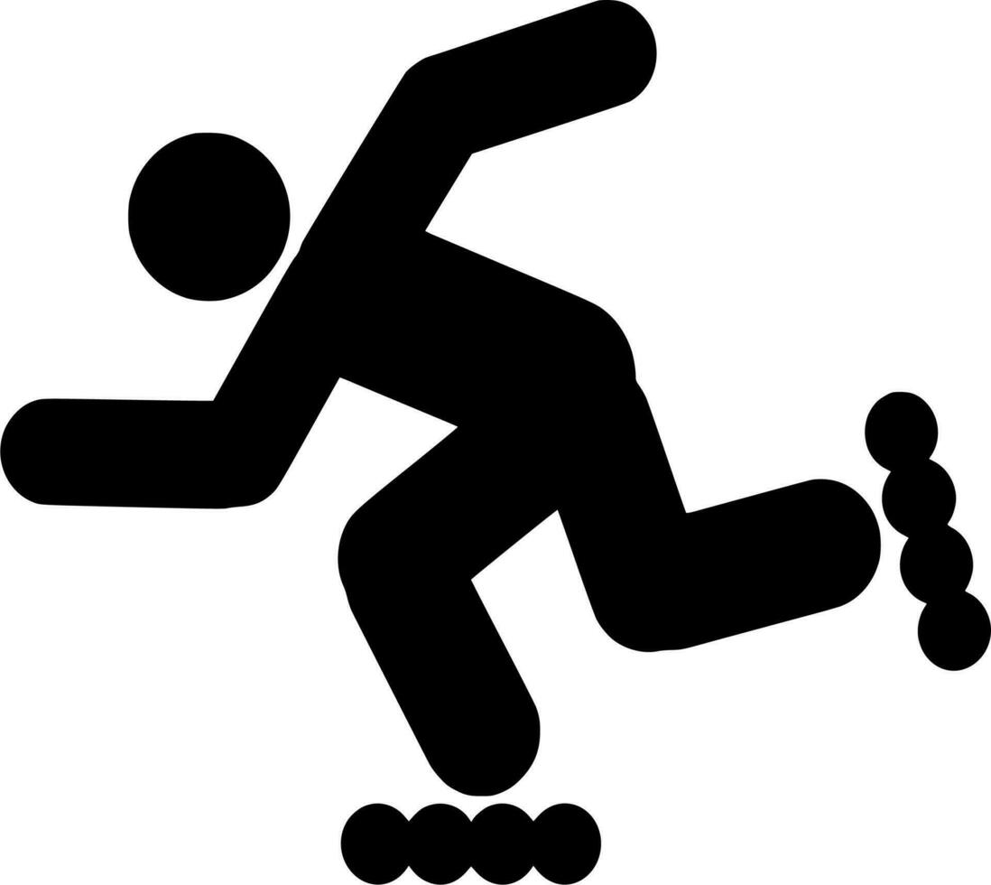 Vector silhouette of skate on white background