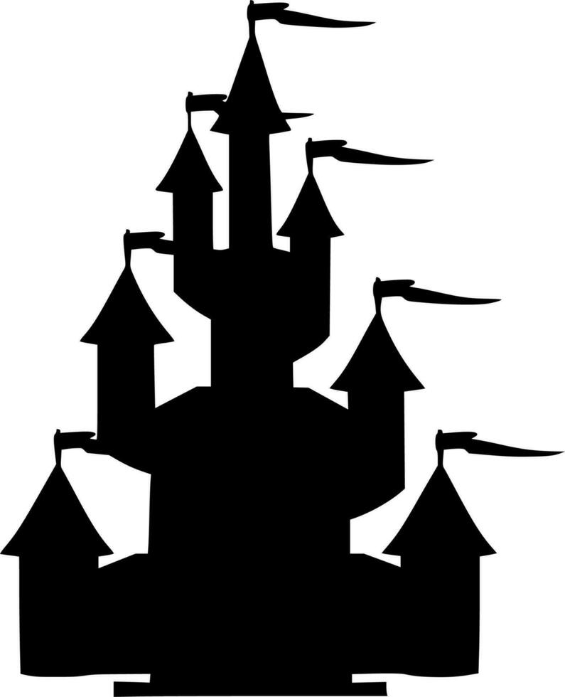 Vector silhouette of castle on white background