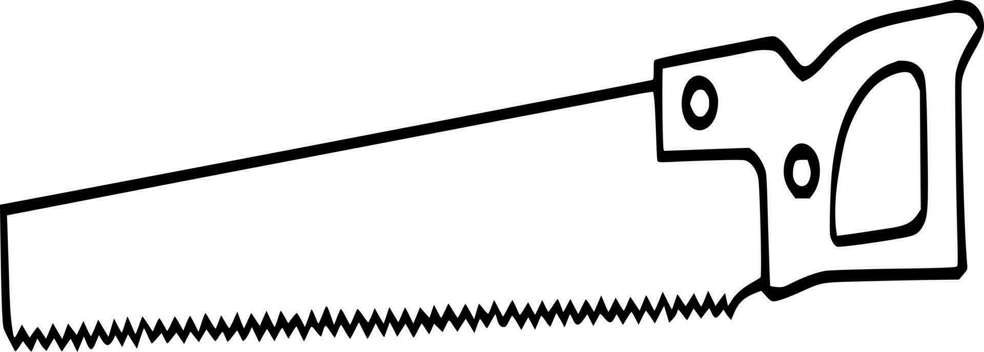 Vector silhouette of saw on white background