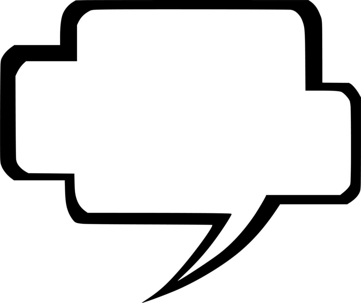 Vector silhouette of text bubble on white background