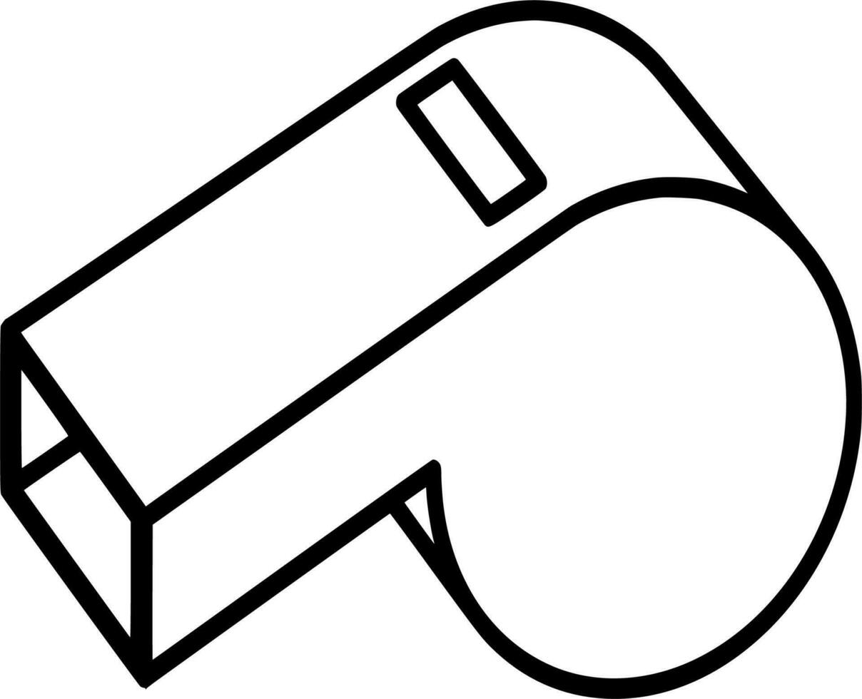 Vector silhouette of whistle on white background