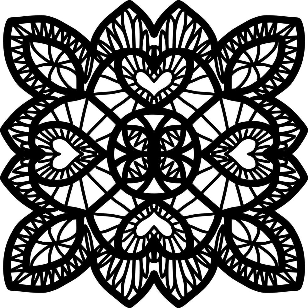 Vector silhouette of ornament on white background