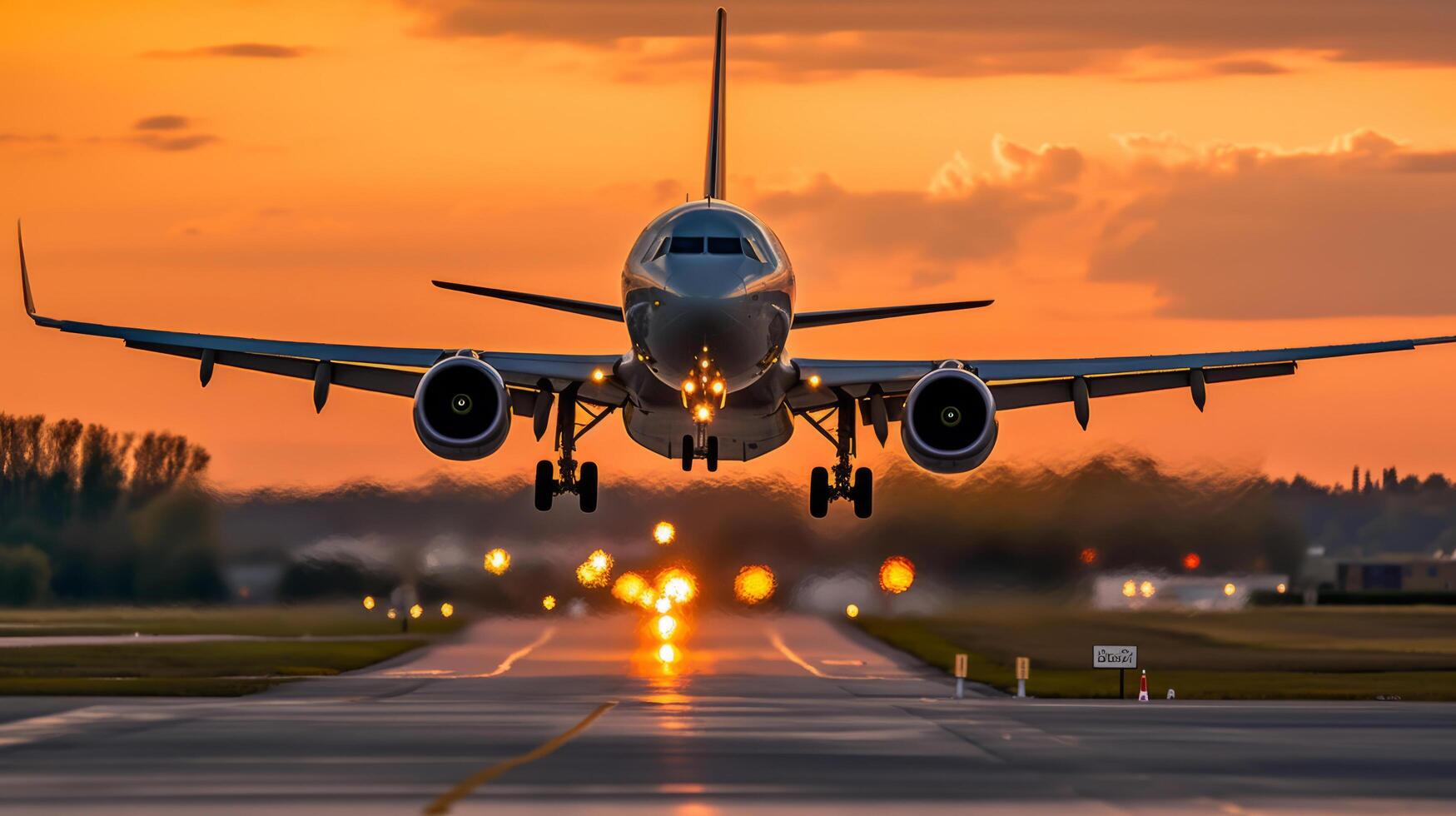 Airplane in sky background. Illustration photo