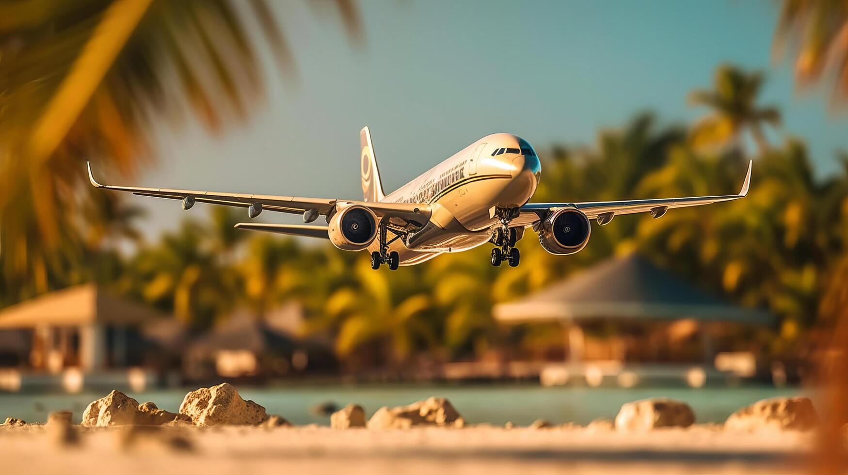 avión en cielo antecedentes. ilustración ai generativo foto