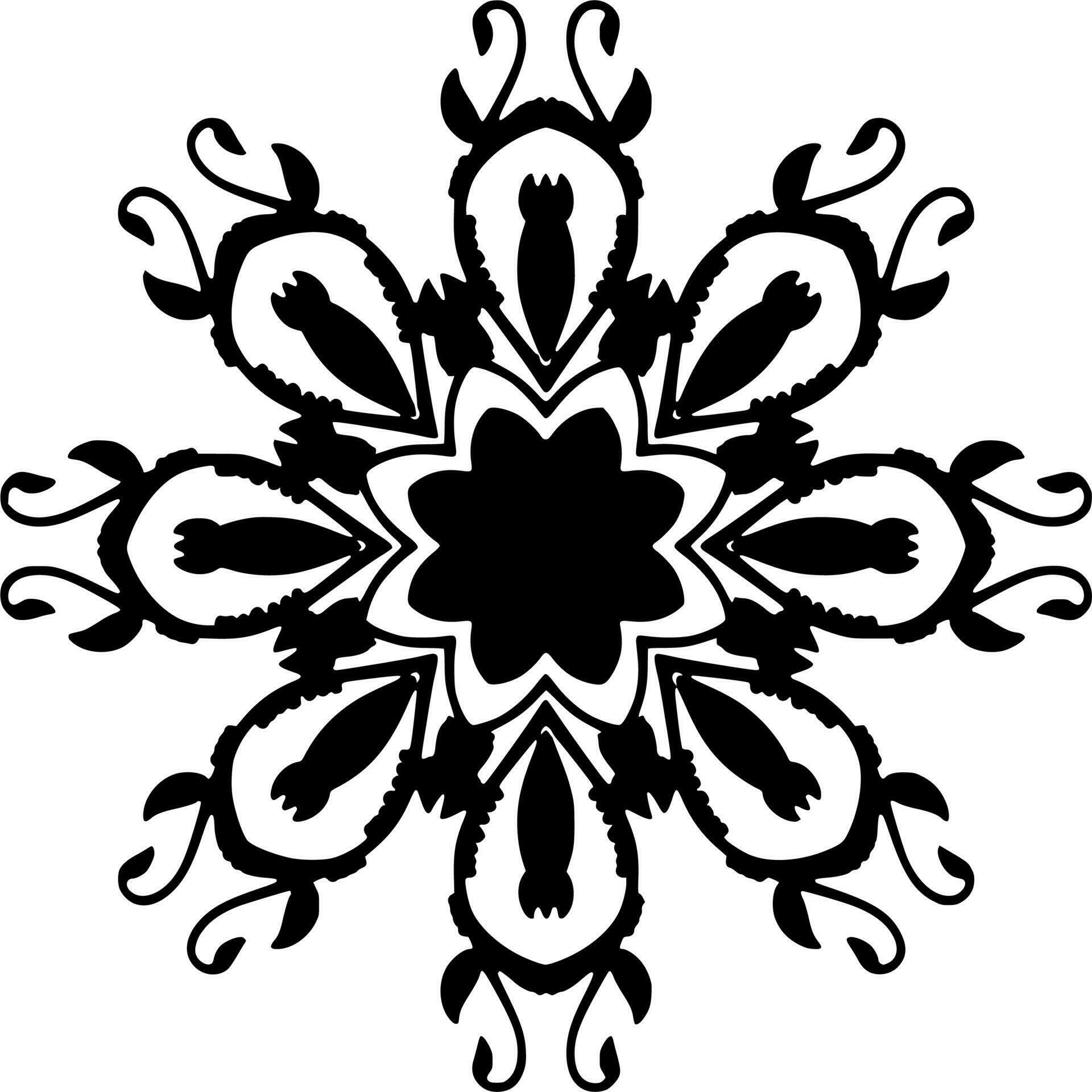 Vector silhouette of ornament on white background 23570354 Vector Art