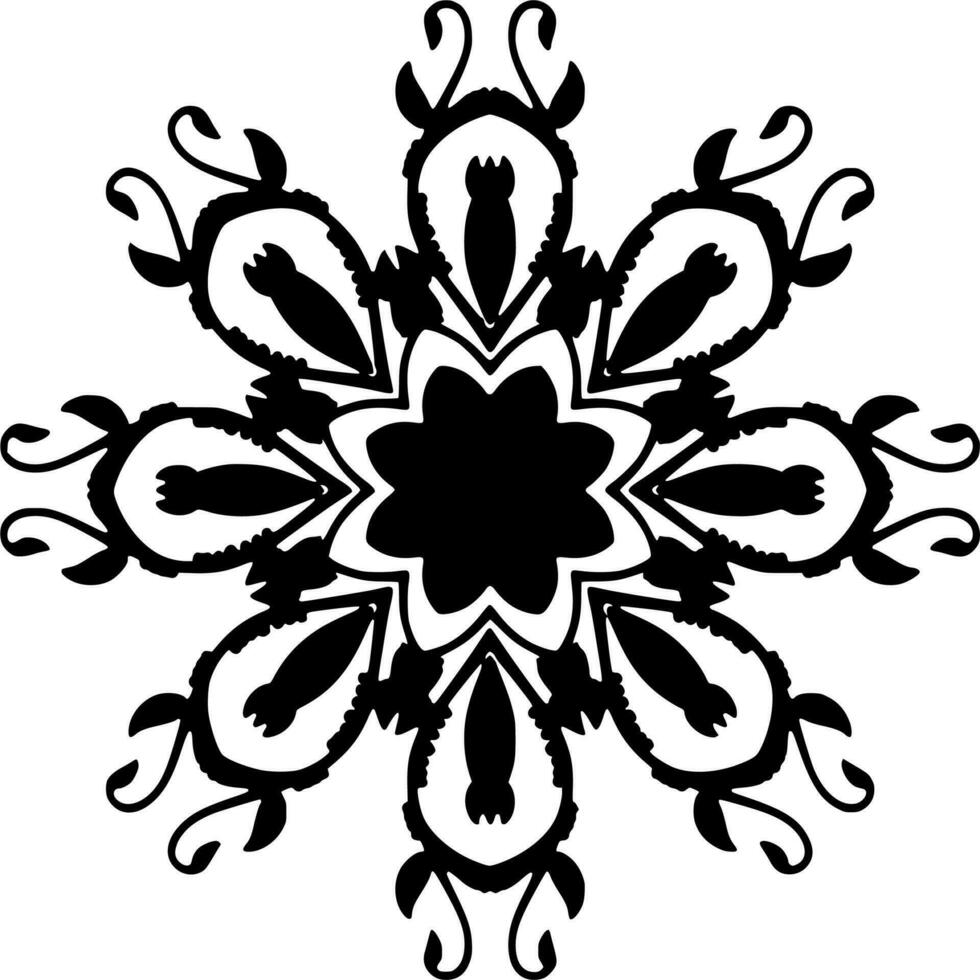 Vector silhouette of ornament on white background