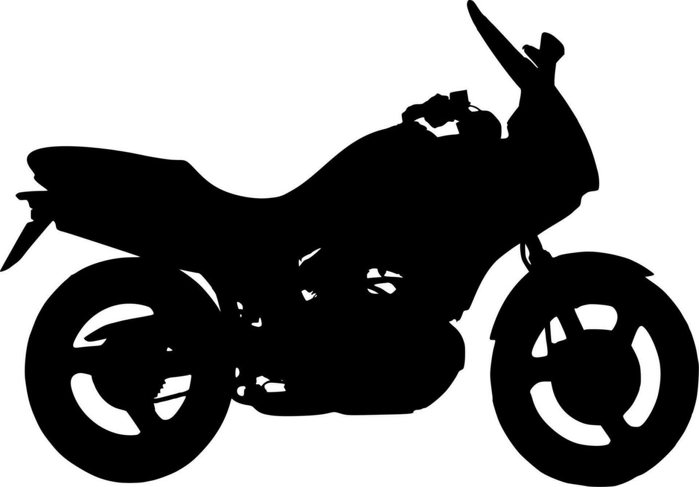 Vector silhouette of motorcycle on white background