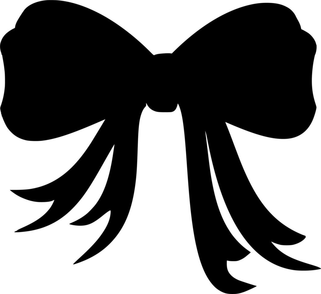Vector silhouette of bows on white background