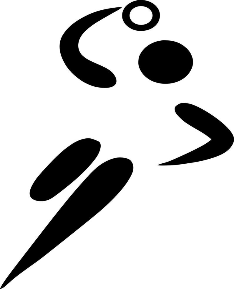Vector silhouette of handball on white background