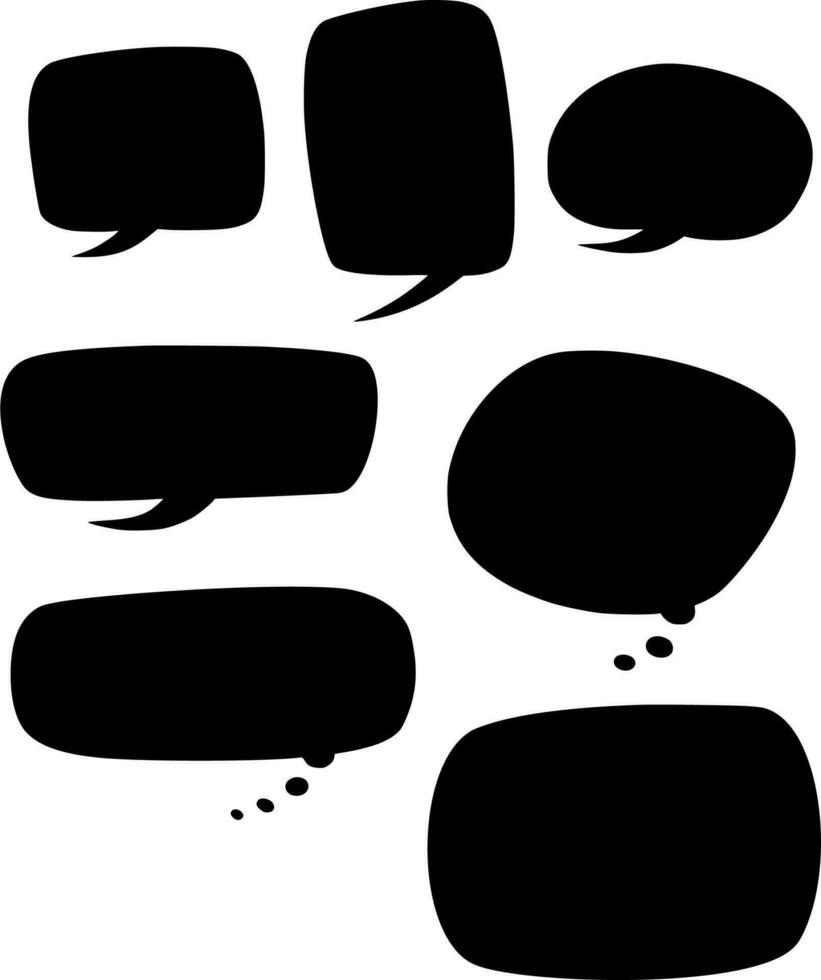 Vector silhouette of text bubble on white background