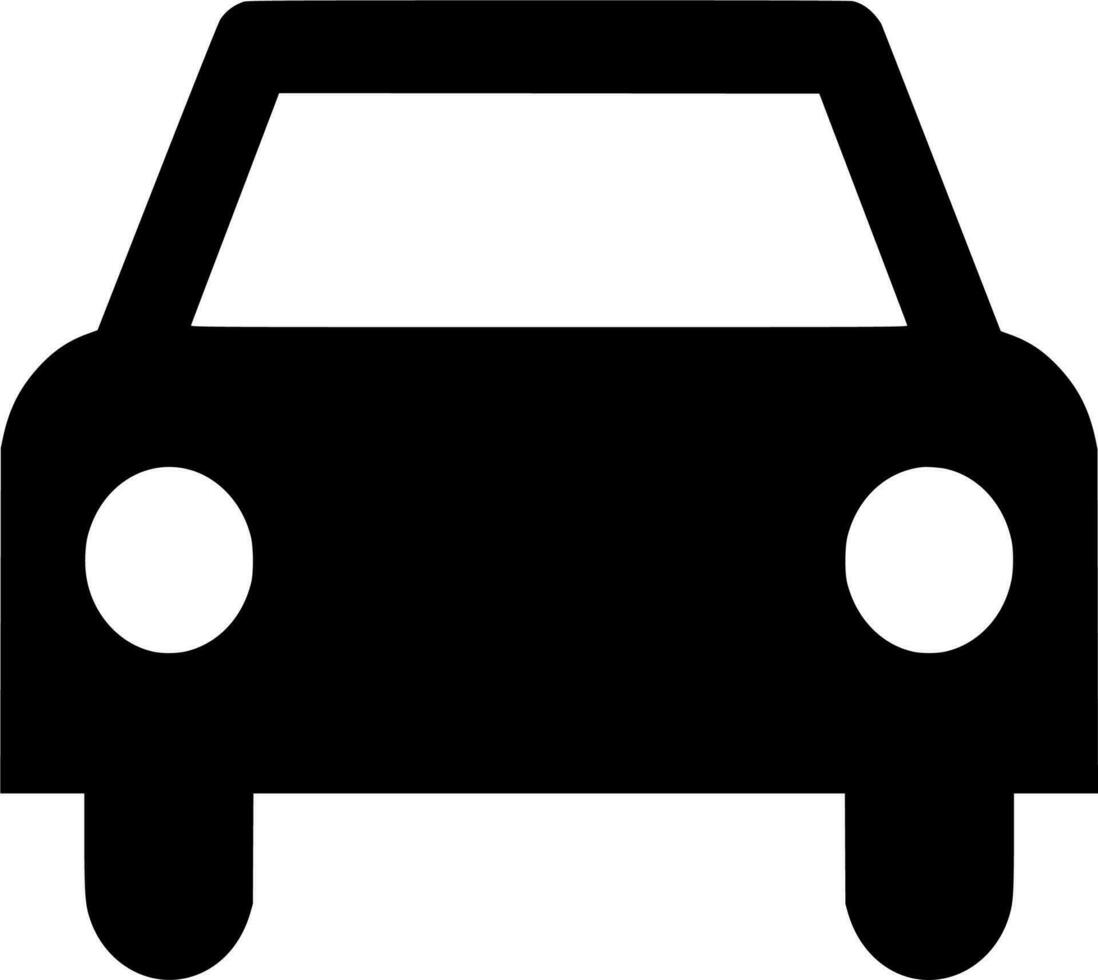 Vector silhouette of car on white background