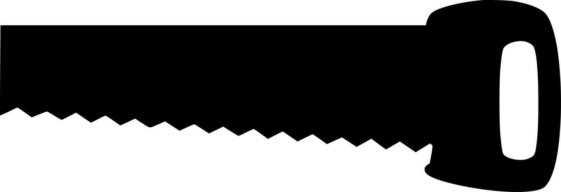 Vector silhouette of saw on white background
