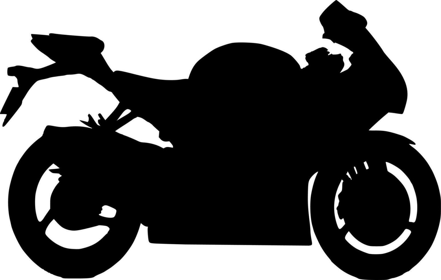 Vector silhouette of motorcycle on white background