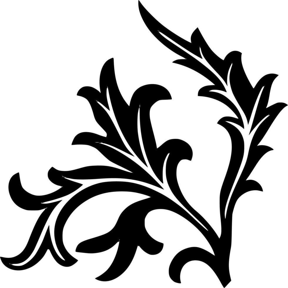 vector silueta de floral ornamento en blanco antecedentes