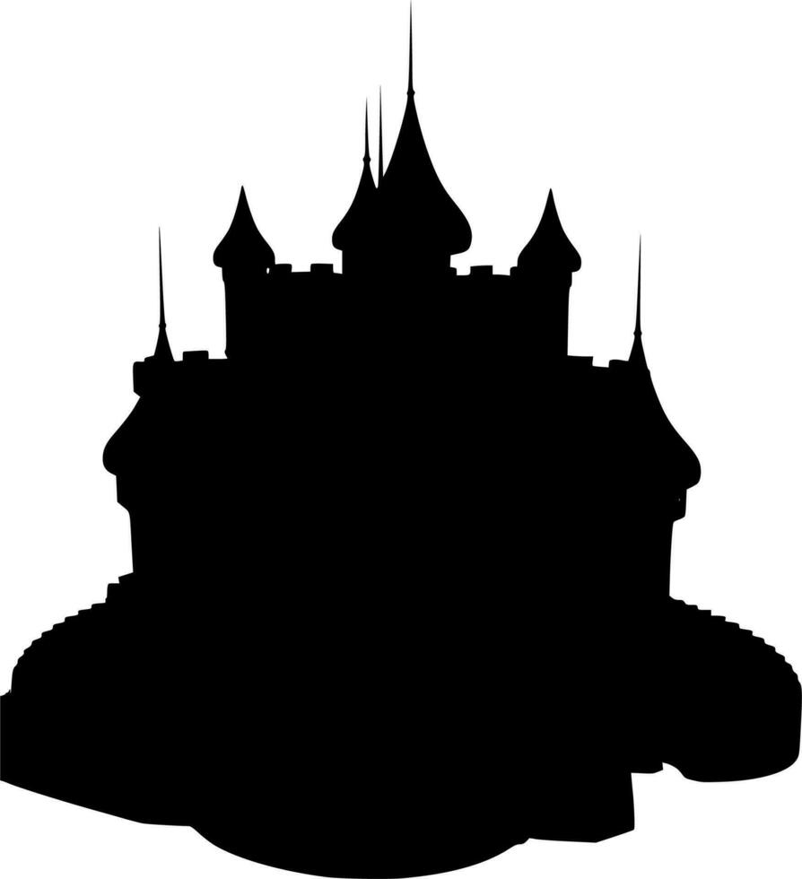 Vector silhouette of castle on white background