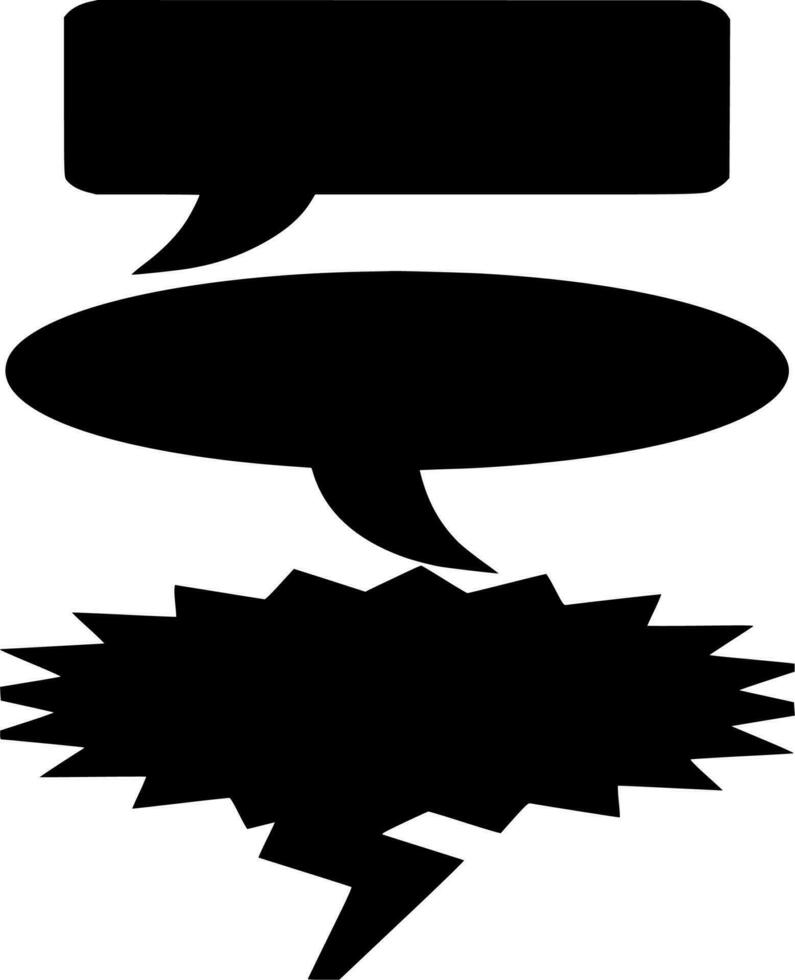 Vector silhouette of text bubble on white background