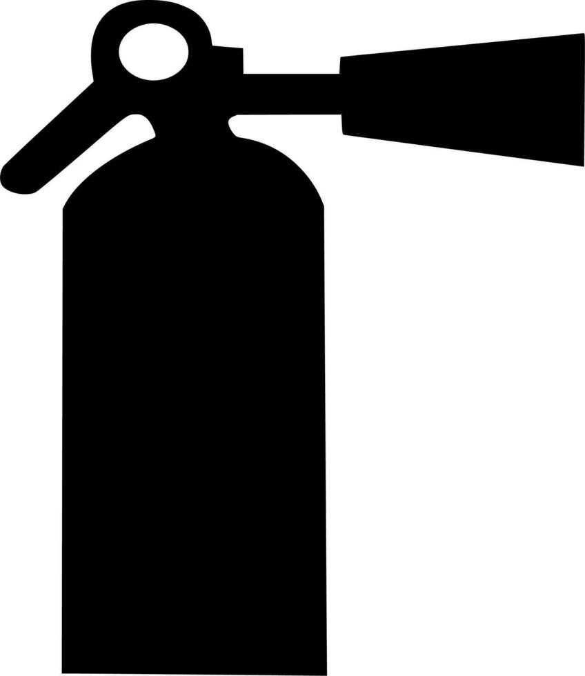 Vector silhouette of extinguisher tool on white background