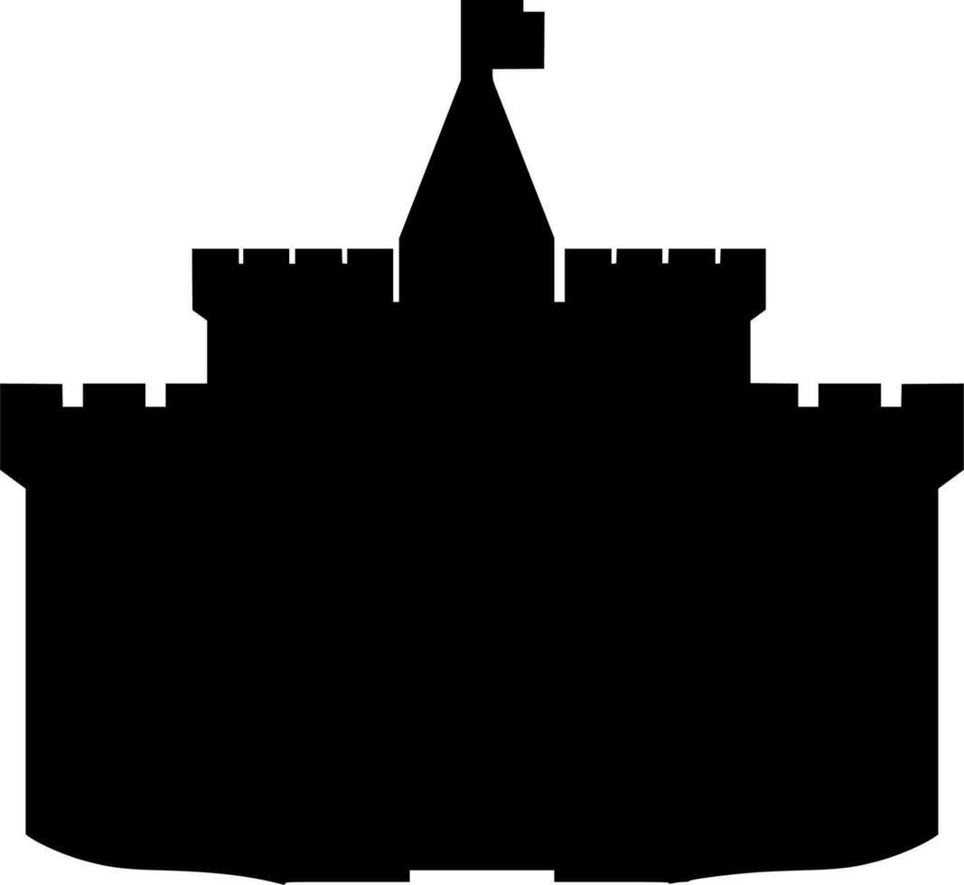 Vector silhouette of castle on white background