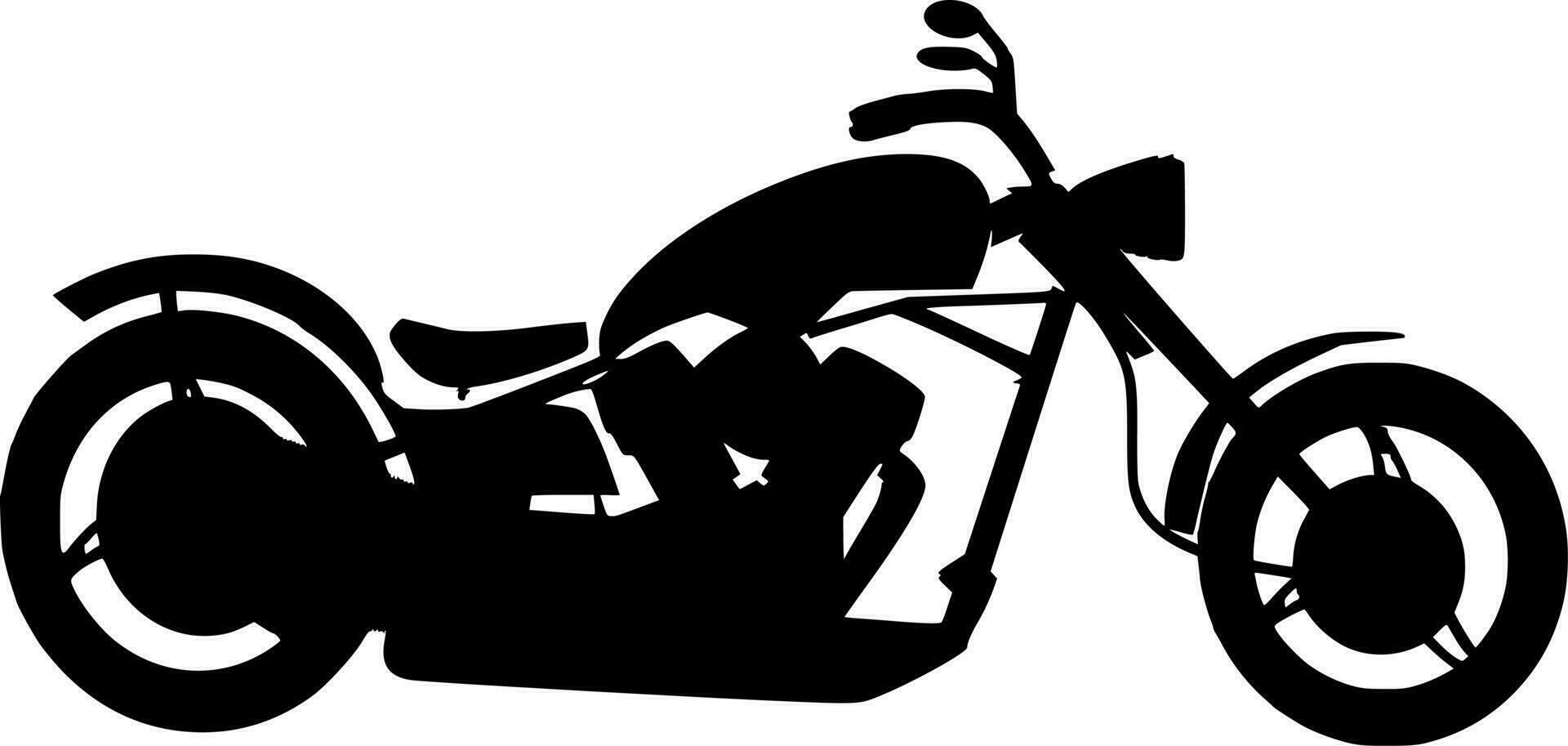 Vector silhouette of motorbike on white background