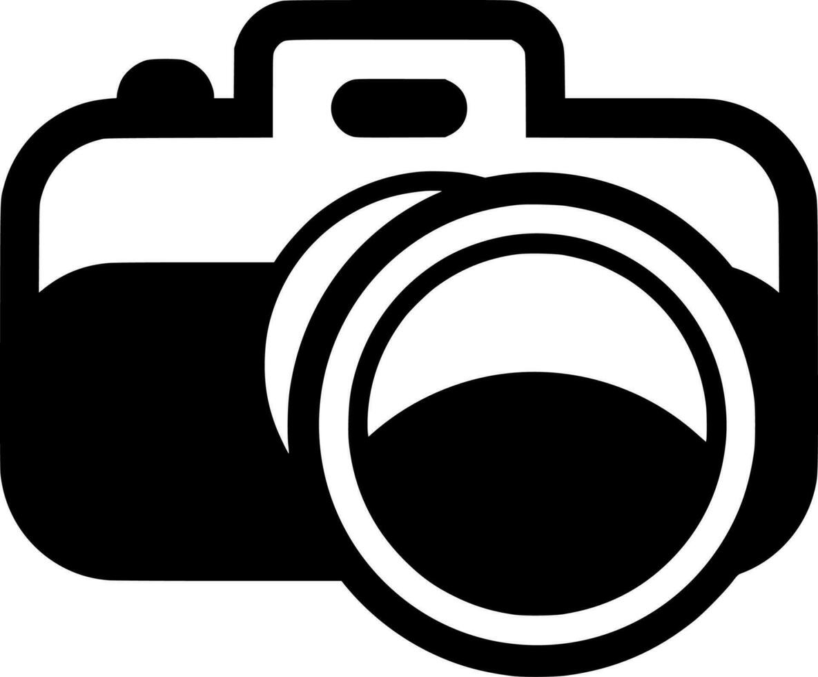 Vector silhouette of camera on white background