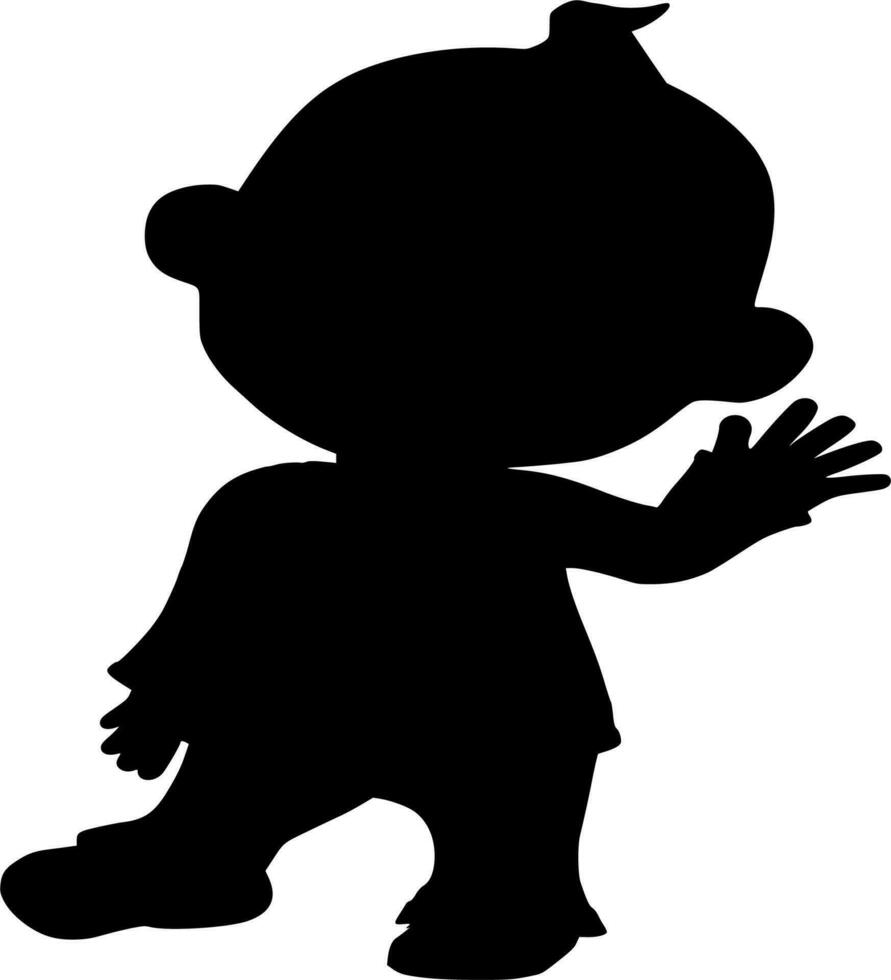 Vector silhouette of baby on white background