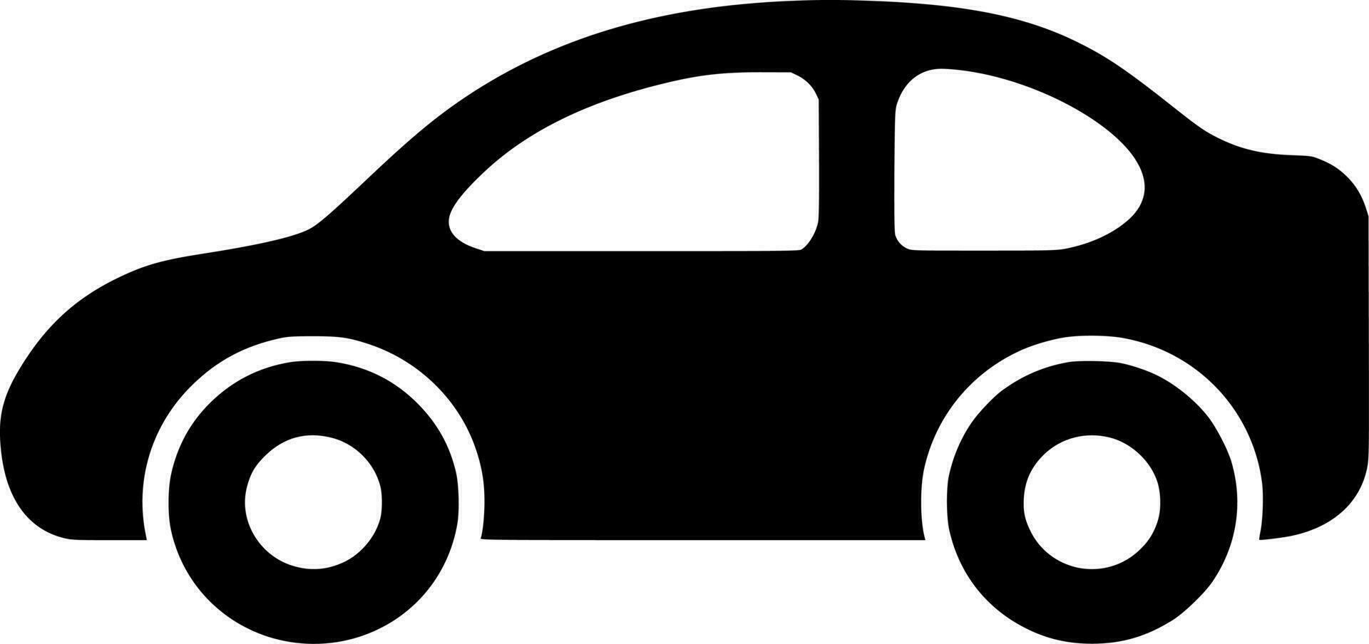 Vector silhouette of car on white background