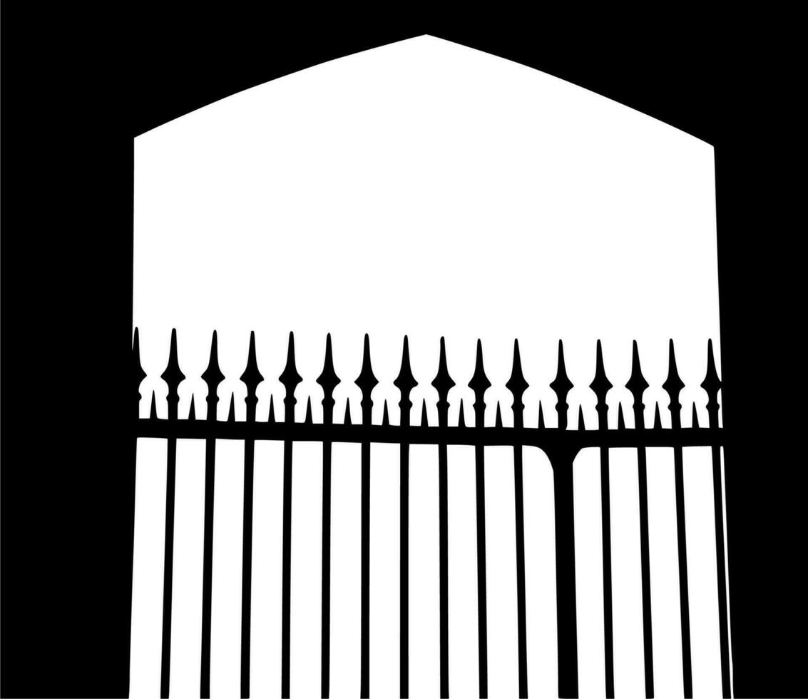 Vector silhouette of fence on white background